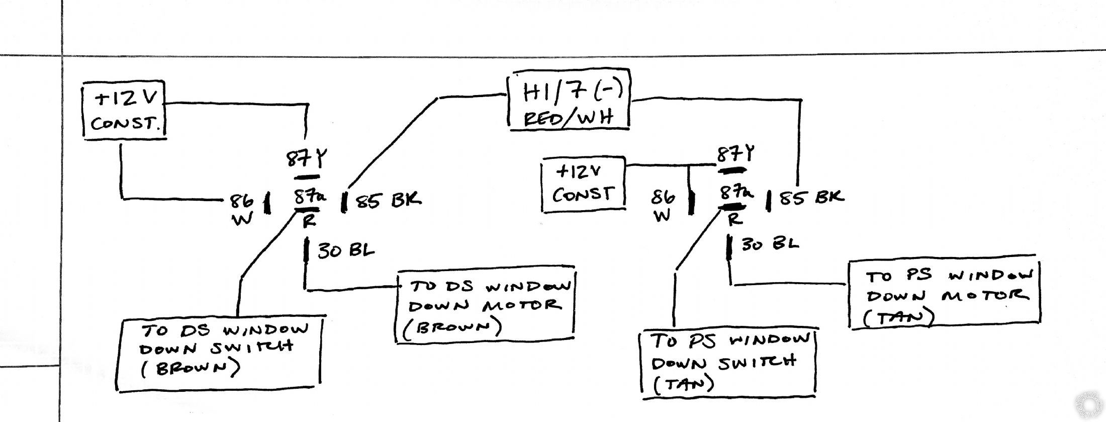 Trunk Release Output to Roll Windows Down, Viper 4105 -- posted image.