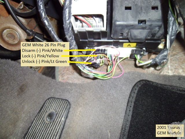Avital 4105L PKALL Install 2000 Ford Taurus -- posted image.