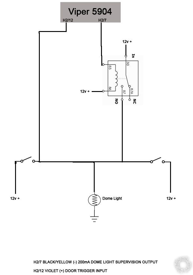 viper 5904 and old ford door trigger/dome -- posted image.
