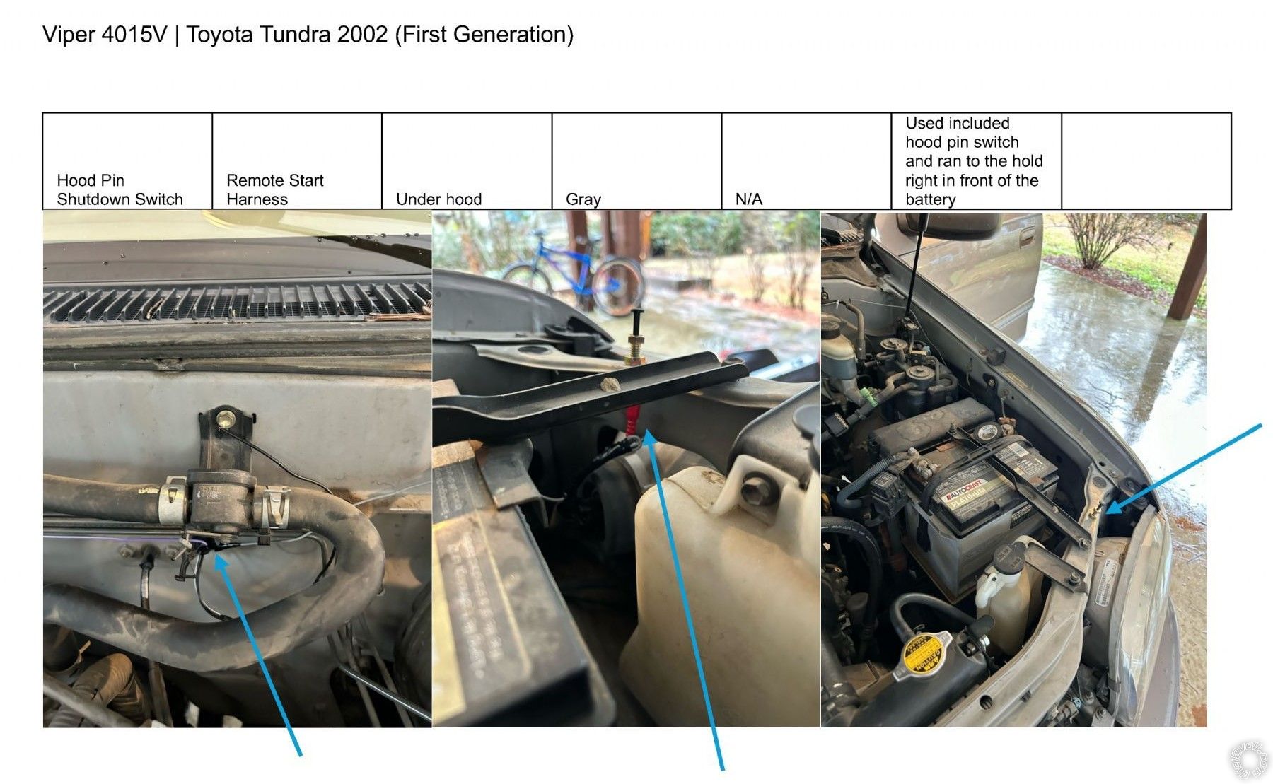 2002 Toyota Tundra, Viper 4105v Remote Start, Pictorial -- posted image.