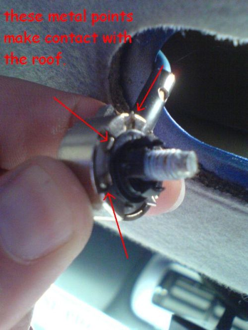 car aerial, grounding the headunit. -- posted image.