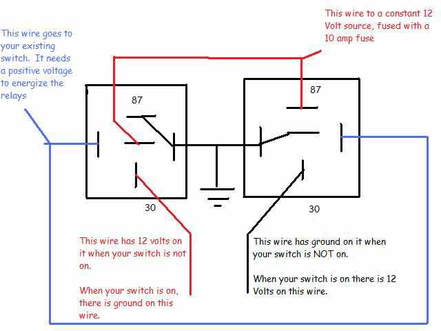 wiring a small motor relay -- posted image.