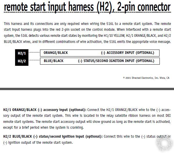 516L Remote Start Input on Viper 3203V -- posted image.