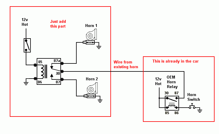 12V Train Horn Wiring Diagram from www.the12volt.com