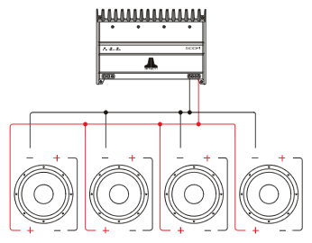 4 DVC 4 ohm subs to one D class amp -- posted image.