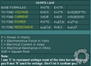 how to figure amps approximate wattage -- posted image.