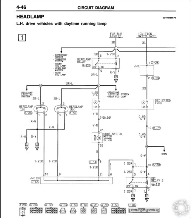 Wire spotlights to turn on with high beam -- posted image.