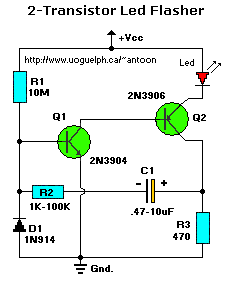 Low current flasher circuit -- posted image.