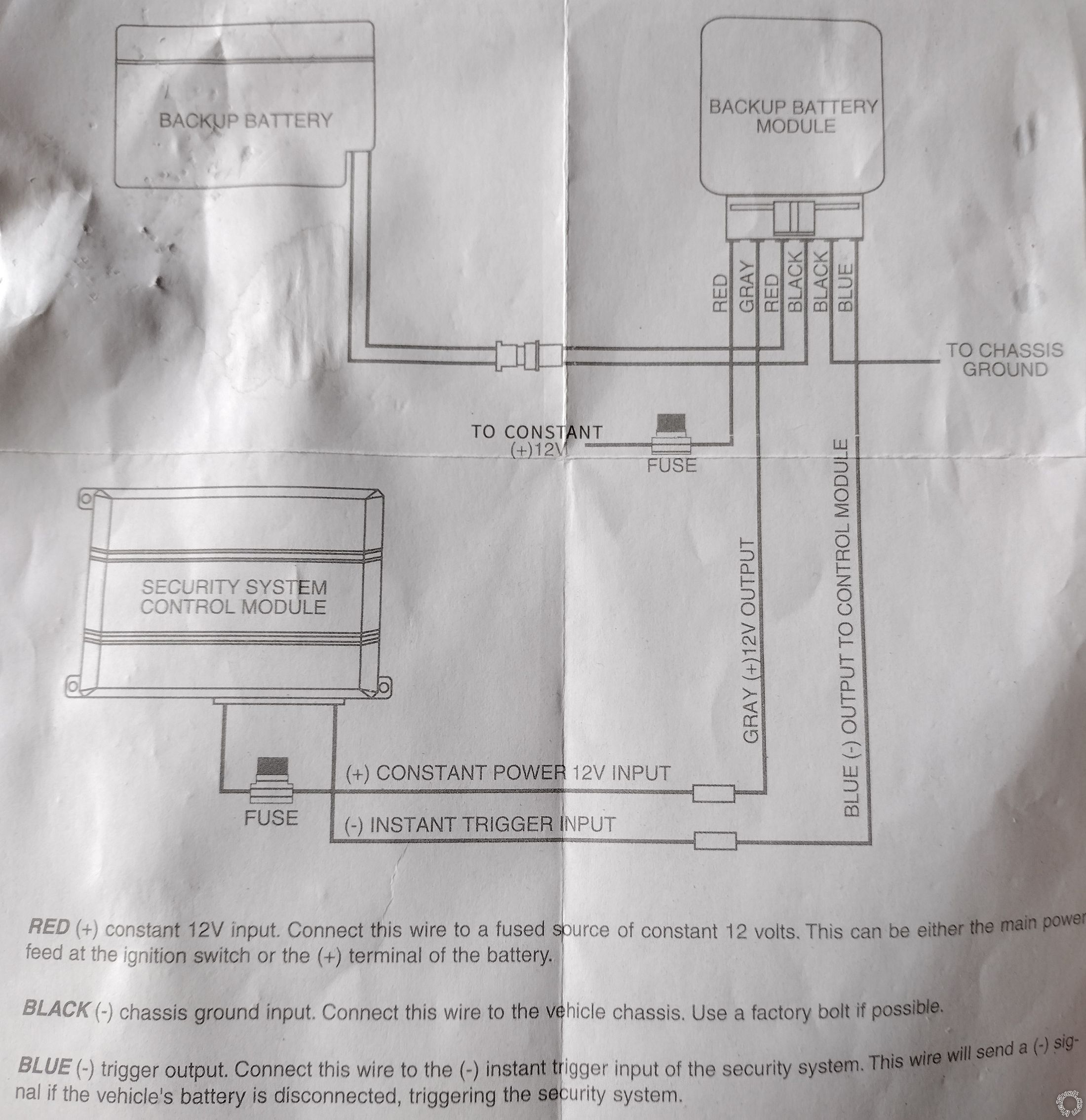 Adding Tilt Sensor & Battery Backup to Avital 5305L System - Last Post -- posted image.