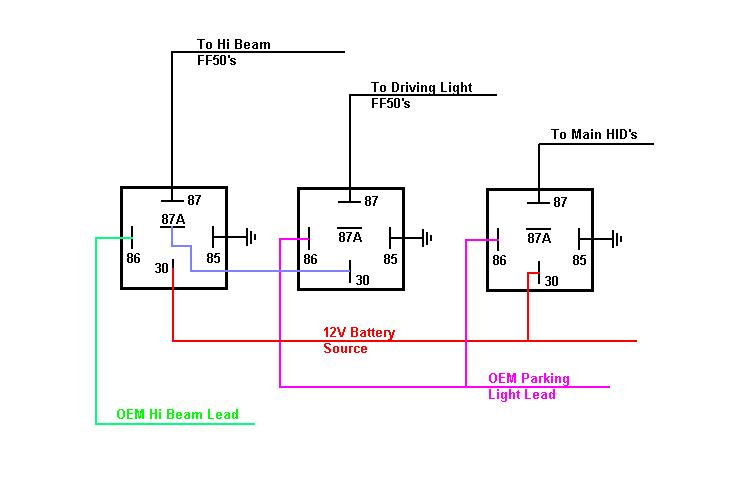 Relay Wiring, Lights -- posted image.