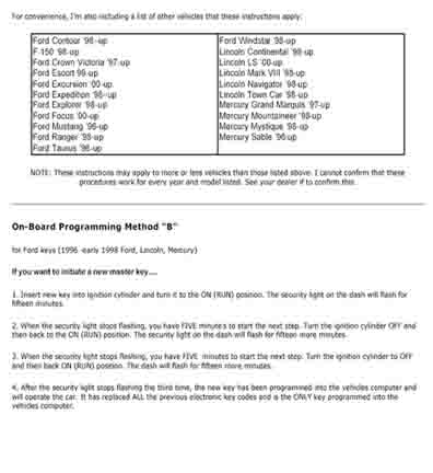 97 ford taurus remote start -- posted image.