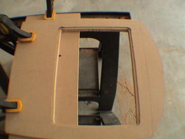 cutting a window to show amps -- posted image.