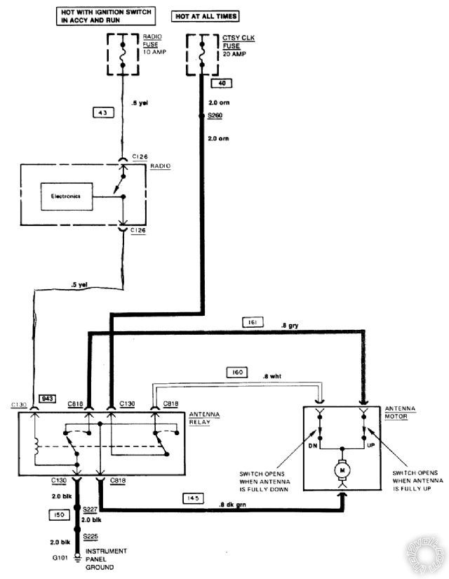 1980 chevy corvette power antenna wiring