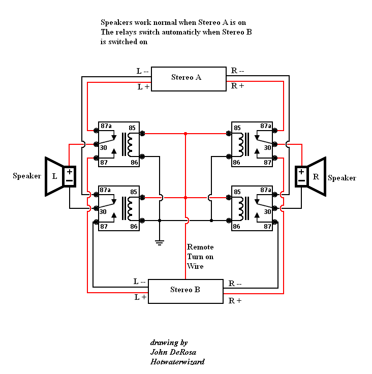 relays to switch between 2 radios -- posted image.
