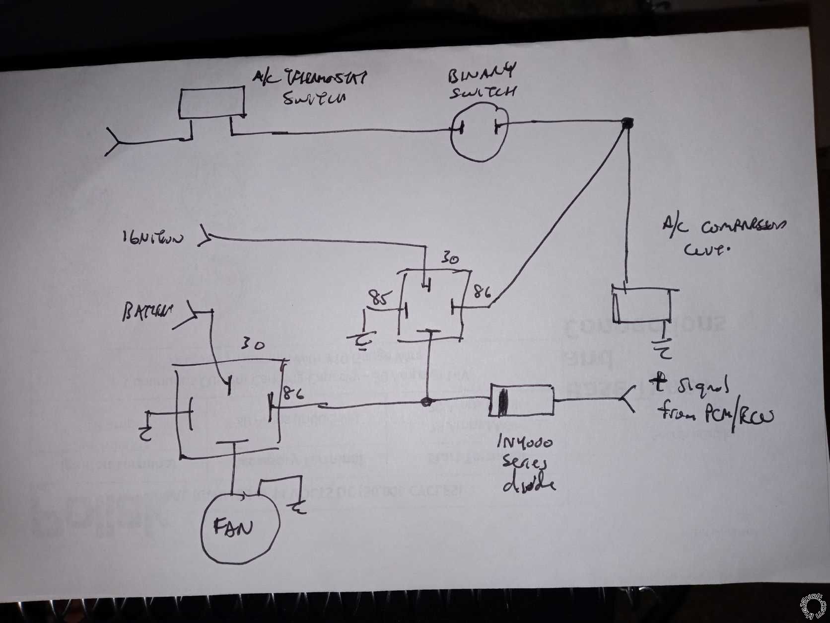 A/C Cooling Fan Circuit For Dummies Like Me -- posted image.