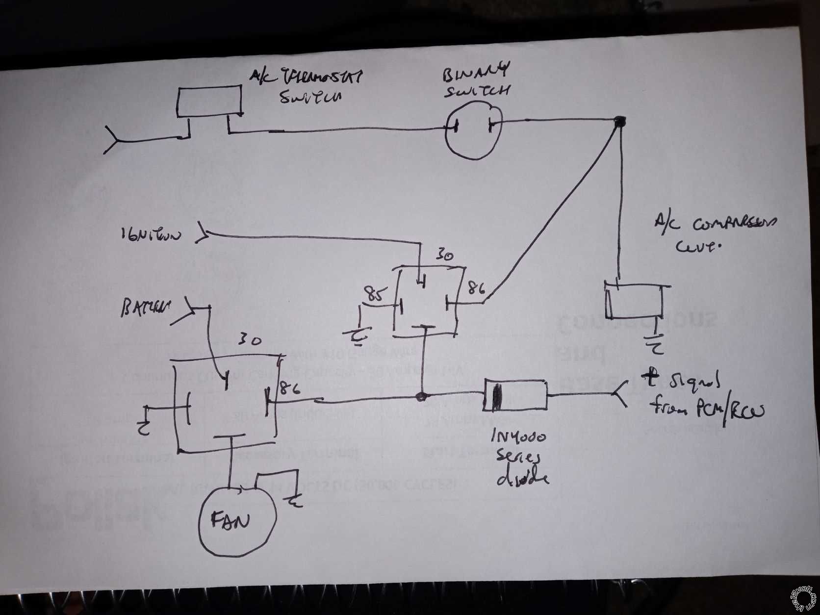 A/C Cooling Fan Circuit For Dummies Like Me - Last Post -- posted image.