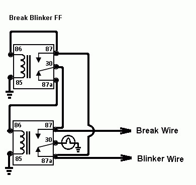 turn signal, brake priority relay setup -- posted image.