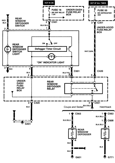 Relay config:  rear defroster to alarm -- posted image.