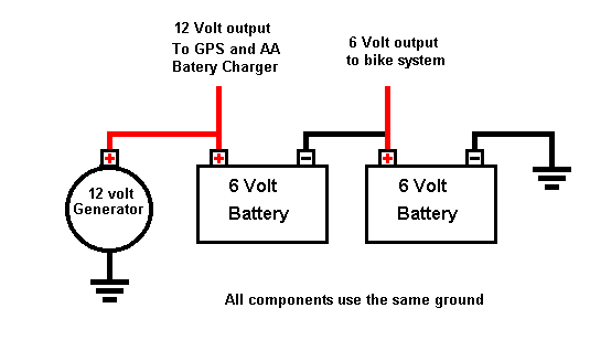 wiring a generator and battery on my bike -- posted image.