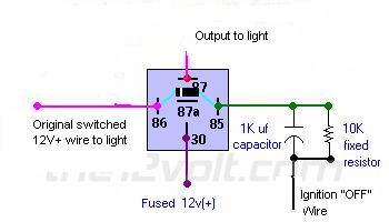 Goal = Interior lamp on until start'n car -- posted image.