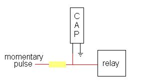 momentary to constant w/ capacitor -- posted image.