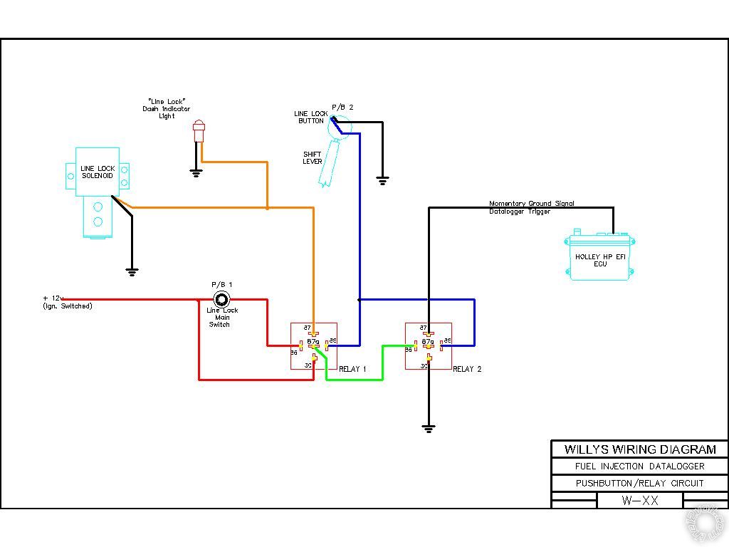 Multifunction Pushbutton Switch Using 2 Relays -- posted image.