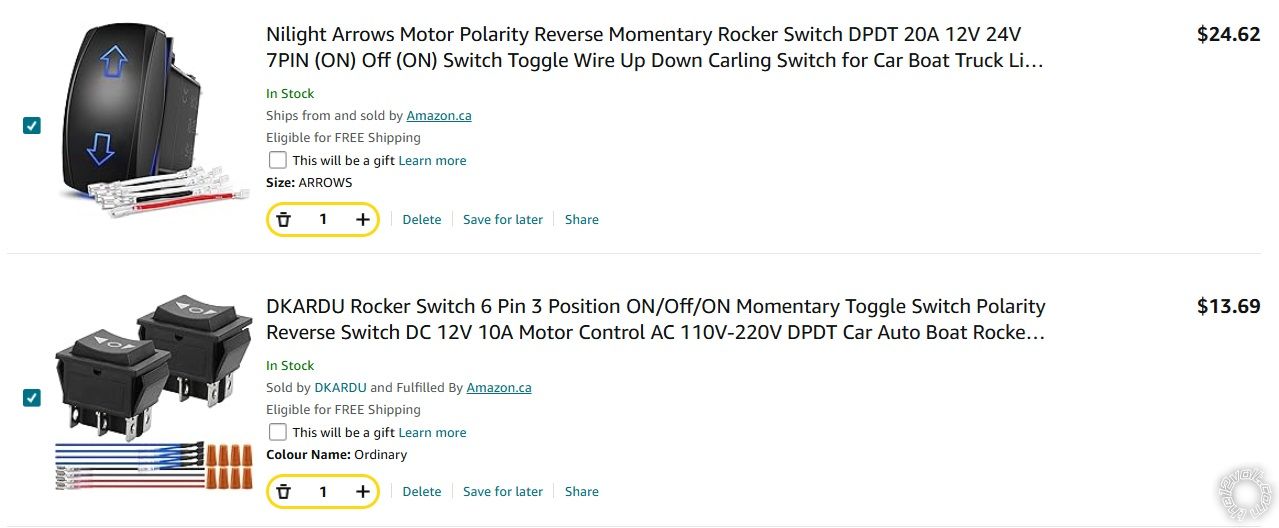Custom Electric Parking Brake Switches -- posted image.