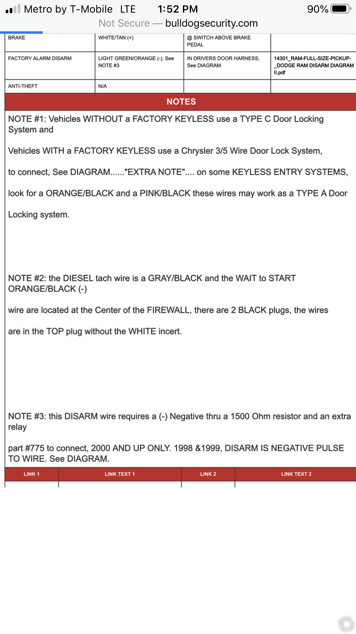 Boa 265B Remote Start Not Starting, 2001 Dodge Ram -- posted image.