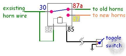 Diagram of Toggle Switch with Relays for Horns? - Page 2 -- posted image.