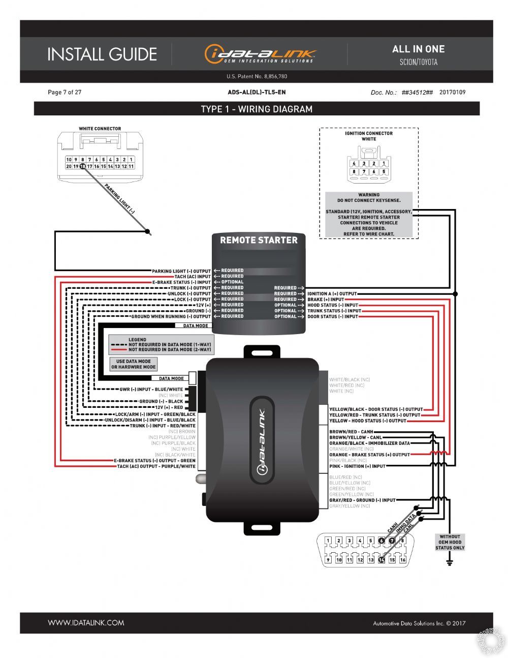 2012 Toyota Corolla + EZ75 Starter + iDatalink -- posted image.