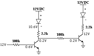 Transistors to switch leds on/off -- posted image.