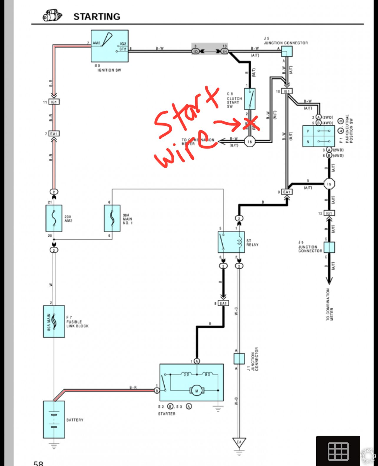 1999 Toyota Rav4, Bypass Clutch Start Switch -- posted image.