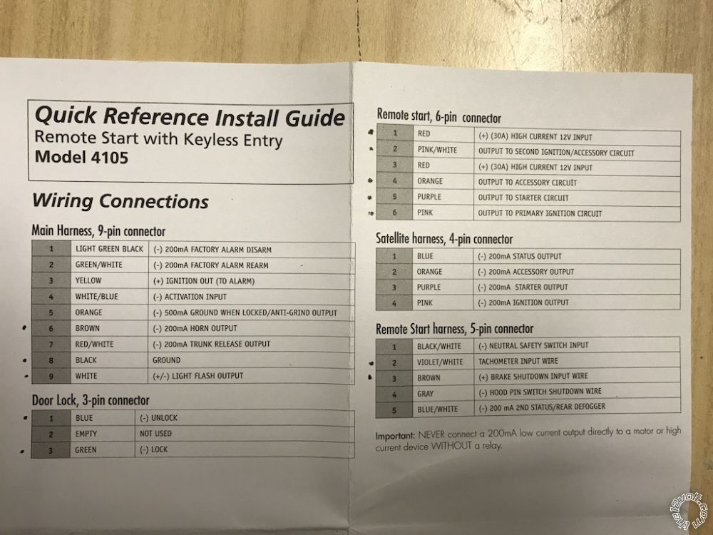 2007 Yaris Clifford 4105x Remote Start