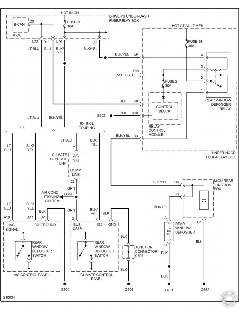 2005 honda odyssey rear defrost wire location -- posted image.