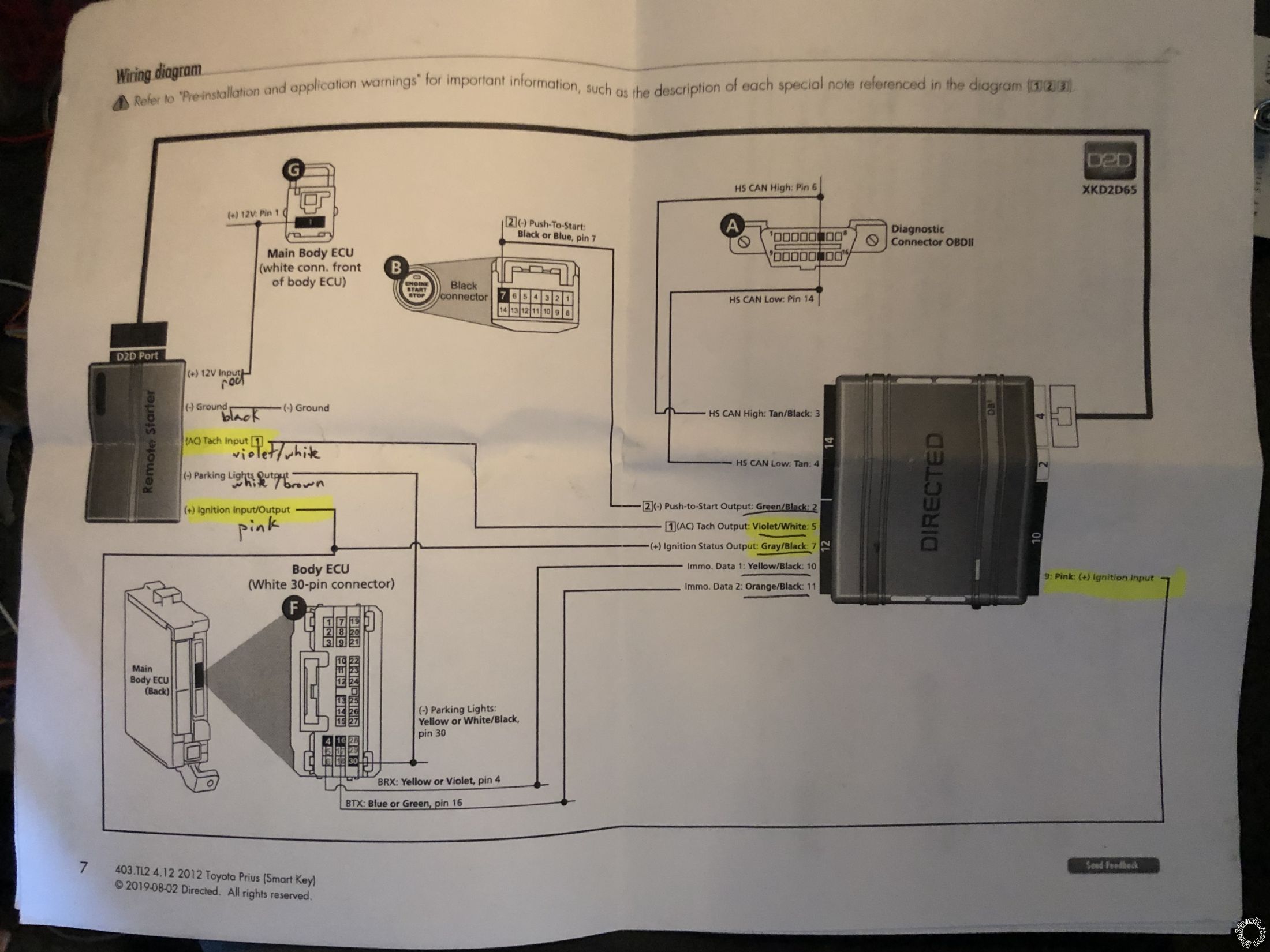 2012 Gen 3 Toyota Prius, DB3 with 4806v D2D - Last Post -- posted image.