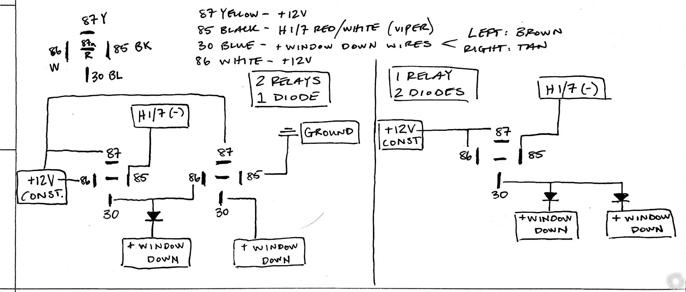 Trunk Release Output to Roll Windows Down, Viper 4105 -- posted image.