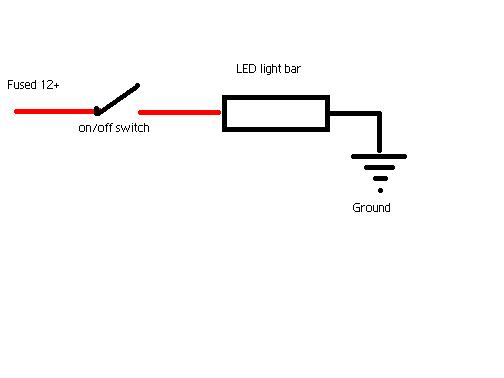 Wiring an Led light bar to motorbike -- posted image.