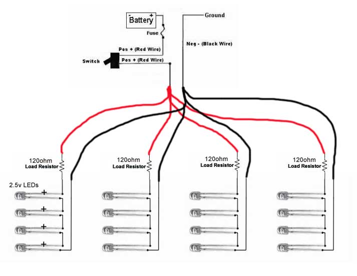 LED Wiring, Is this correct? -- posted image.