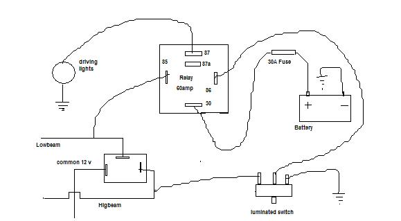 driving light relay on pajero -- posted image.