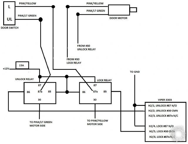 viper 3303 and door lock problem -- posted image.