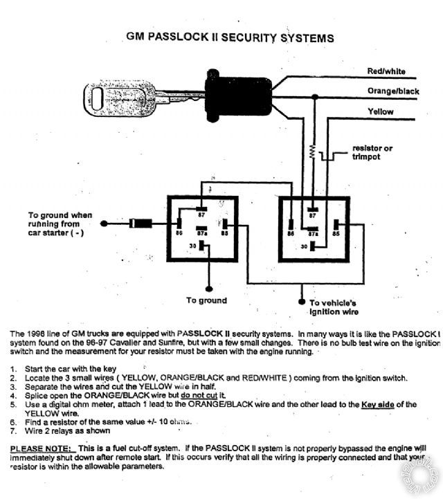 Passlock 2 Manual Bypass  Passkey 2 Wiring Diagram    The12Volt