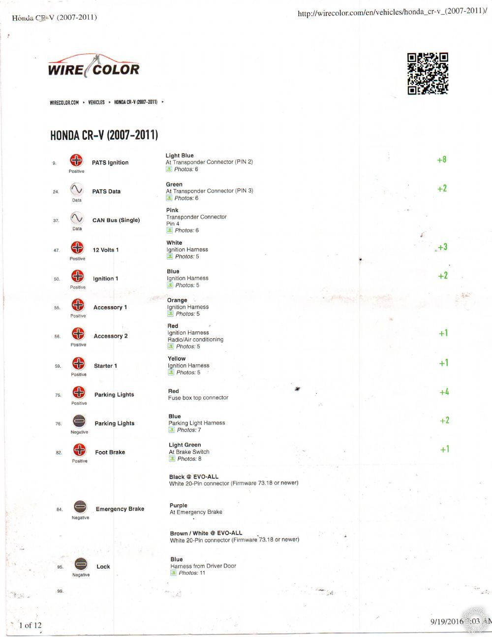 2007-2011 honda crv wiring - Last Post -- posted image.