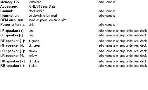 2007 chevy impala stock radio wiring - Last Post -- posted image.