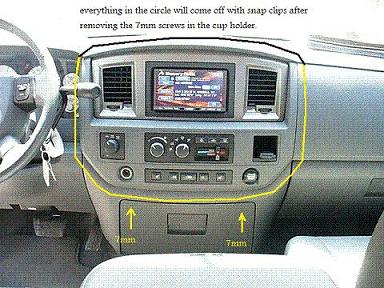 dodge ram 1500 radio removal -- posted image.