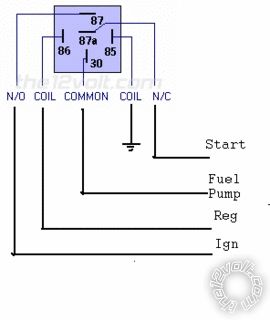 Relay, fuel pump, oil pressure switch -- posted image.