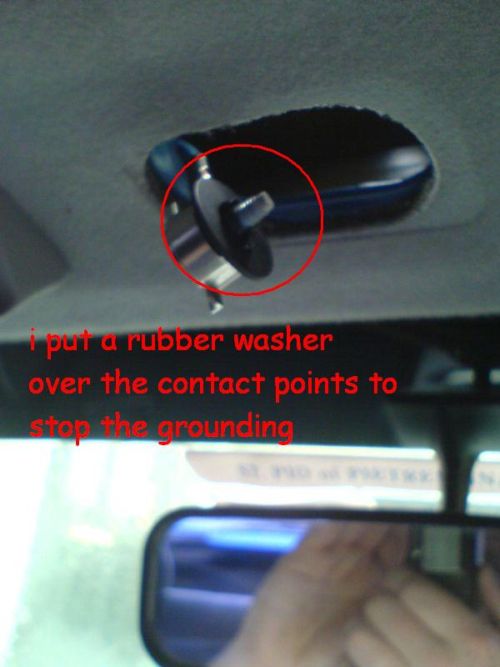 car aerial, grounding the headunit. -- posted image.