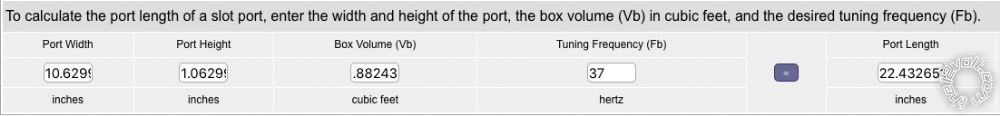 Strange port calcs, Focal P25 subs -- posted image.