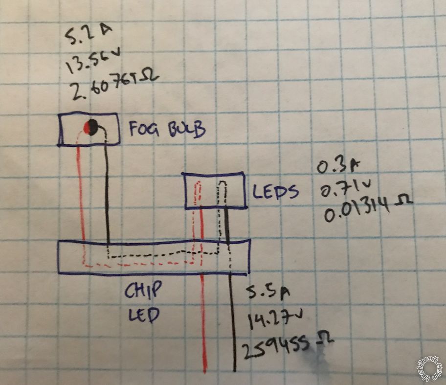 Separating LED and Halogen Bulb Resistance -- posted image.