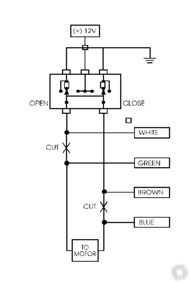 529t or 530t on Window Motor, Connect to Aux on Car Alarm -- posted image.