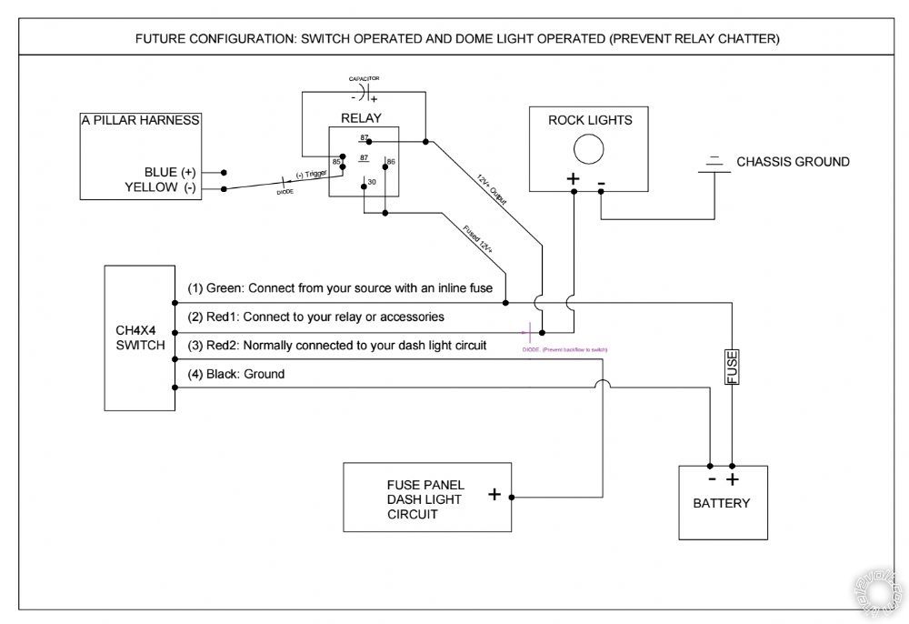 Relay Chatter When Wiring to Dome Light -- posted image.